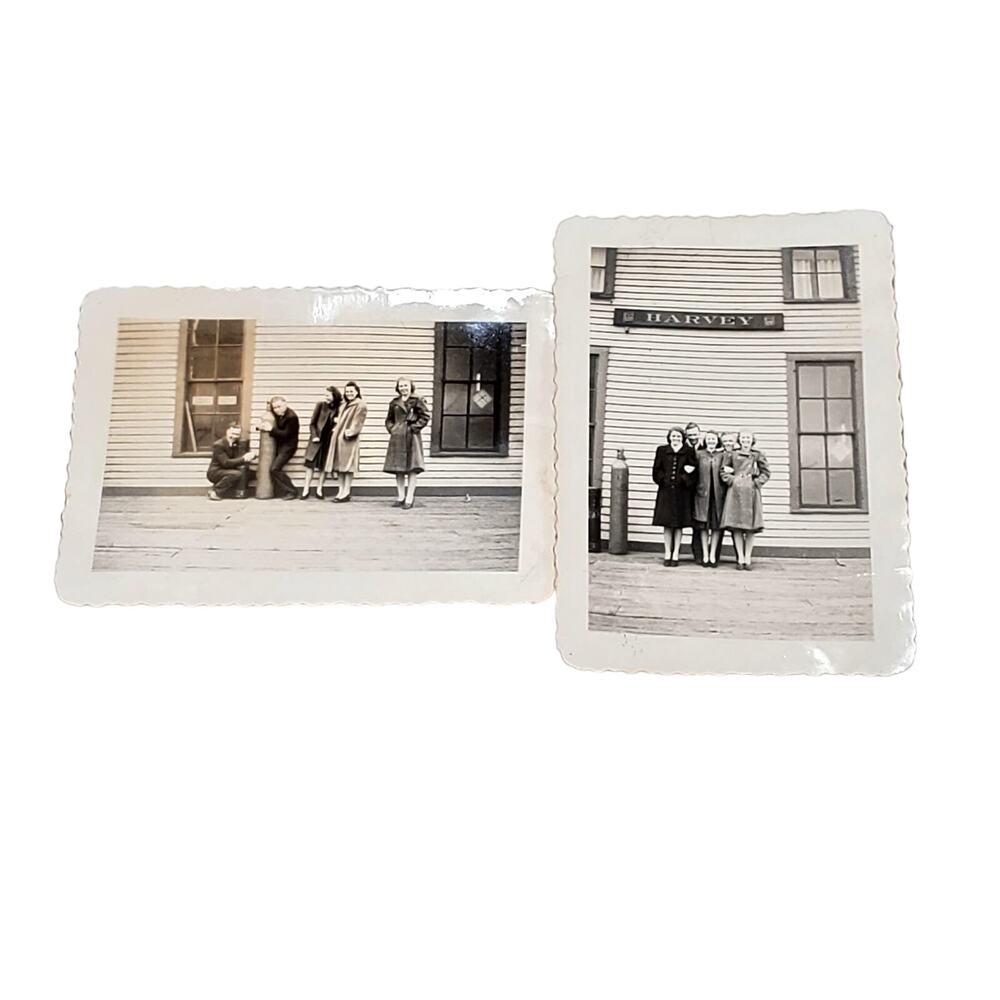 Vtg 1940s B&W Photos Friends Hanging Out Snapshot Funny Humor Posing Found Lot 2
